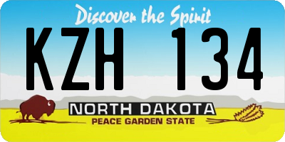 ND license plate KZH134