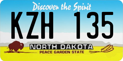 ND license plate KZH135