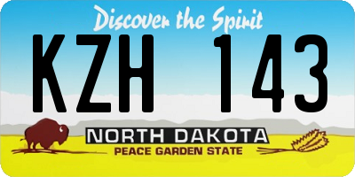 ND license plate KZH143