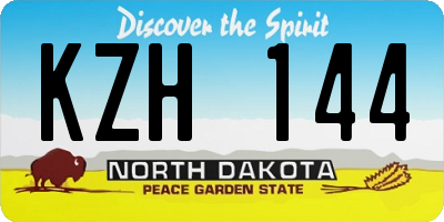 ND license plate KZH144