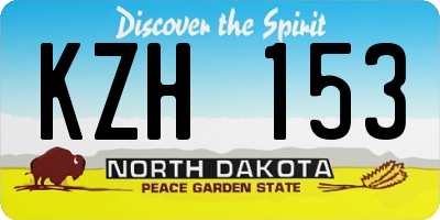 ND license plate KZH153