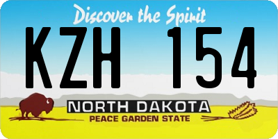 ND license plate KZH154