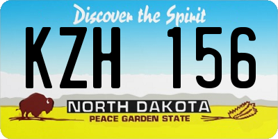 ND license plate KZH156