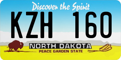 ND license plate KZH160