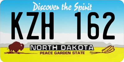 ND license plate KZH162