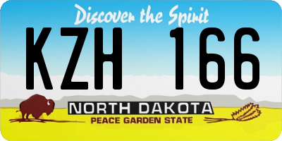 ND license plate KZH166