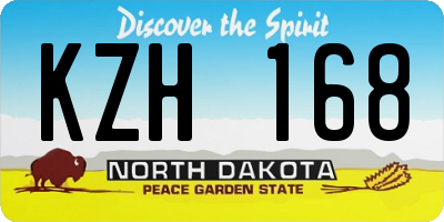 ND license plate KZH168