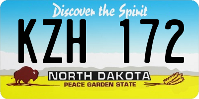 ND license plate KZH172
