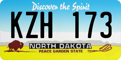 ND license plate KZH173