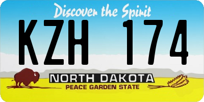 ND license plate KZH174