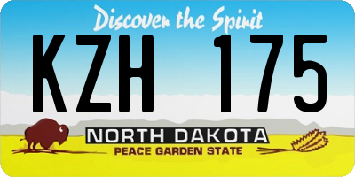 ND license plate KZH175