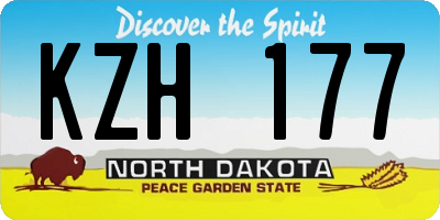 ND license plate KZH177
