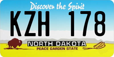ND license plate KZH178