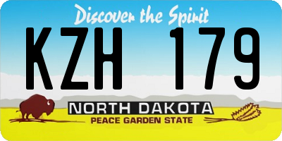 ND license plate KZH179