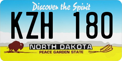 ND license plate KZH180