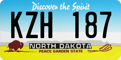 ND license plate KZH187