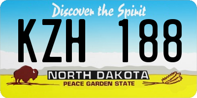 ND license plate KZH188