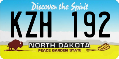 ND license plate KZH192