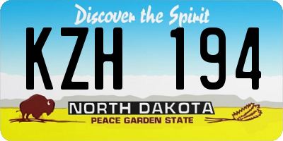 ND license plate KZH194