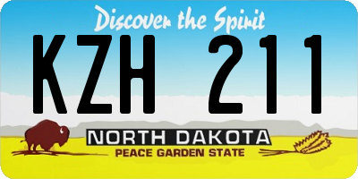 ND license plate KZH211