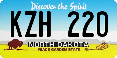 ND license plate KZH220