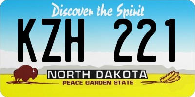 ND license plate KZH221