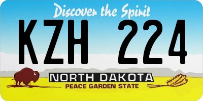 ND license plate KZH224