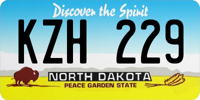 ND license plate KZH229