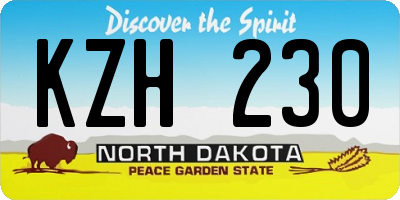 ND license plate KZH230
