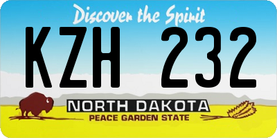 ND license plate KZH232