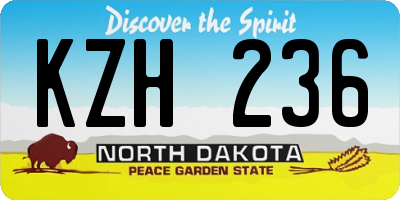 ND license plate KZH236