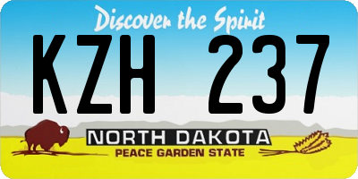 ND license plate KZH237