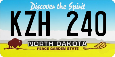 ND license plate KZH240
