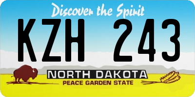 ND license plate KZH243