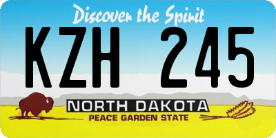 ND license plate KZH245