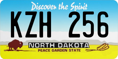 ND license plate KZH256