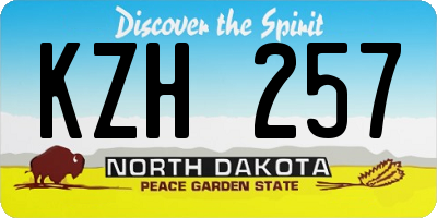 ND license plate KZH257