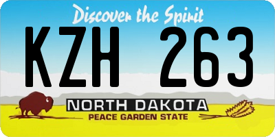 ND license plate KZH263