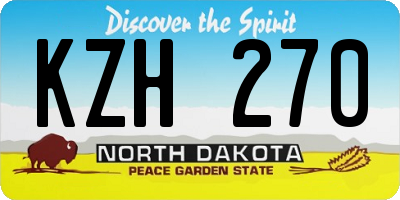 ND license plate KZH270
