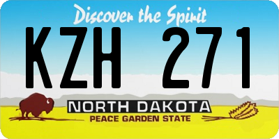ND license plate KZH271