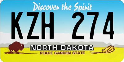 ND license plate KZH274