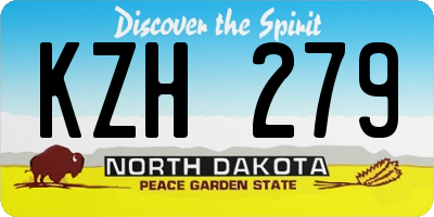 ND license plate KZH279