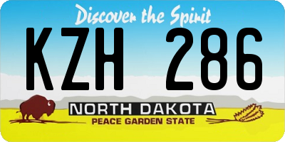 ND license plate KZH286