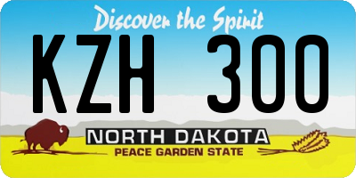 ND license plate KZH300