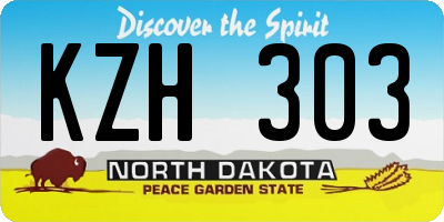 ND license plate KZH303