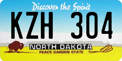 ND license plate KZH304