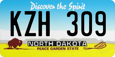 ND license plate KZH309