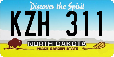 ND license plate KZH311