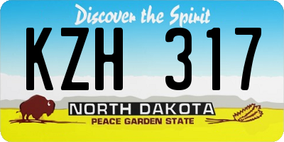 ND license plate KZH317