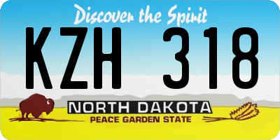 ND license plate KZH318